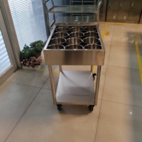 Chariot de cuisine professionnel en acier inoxydable avec roulettes, table à condiments pour restaurant commercial, chariot de service