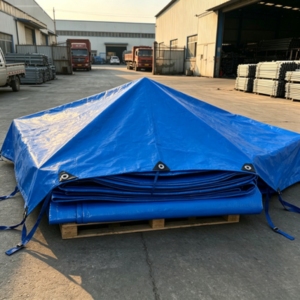 Bâche en PE renforcé enduite de LDPE, <span class=keywords><strong>tissu</strong></span> maillé uni, imperméable, coupe-vent, durable, poids moyen, pour situations d'urgence civiles - Product Image 6