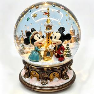 Figurine en résine, ornement de Noël de bureau, globe à neige de marque, <span class=keywords><strong>tour</strong></span> de conte de fées hivernal populaire, boule de neige en verre avec souris de <span class=keywords><strong>dessin</strong></span> <span class=keywords><strong>animé</strong></span> - Product Image 5