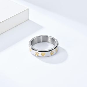 Stainless Steel Band <b>Ring</b> for Engraving Dog <b>Cat</b> Paw Cute Animal Fingerring Stress Relieving Anxiety <b>Ring</b> Wedding Promise <b>Rings</b> - Product Image 2