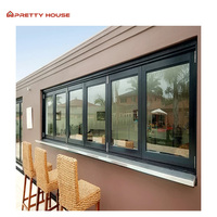Fenêtre pliante horizontale insonorisée en verre trempé sur mesure pour bureau, fenêtres à double vitrage à isolation thermique