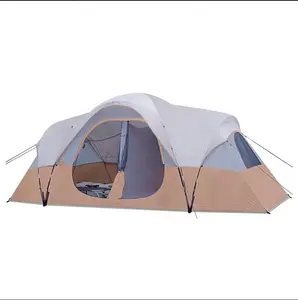 Family Camping Tent, Weatherproof Fabric Adjustable Ventilation, Storage Pockets, Carry Bag, & Quick Setup