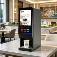Machine à café en poudre commerciale 2 saveurs avec réfrigération, distributeur de boissons instantanées de comptoir pour restaurant
