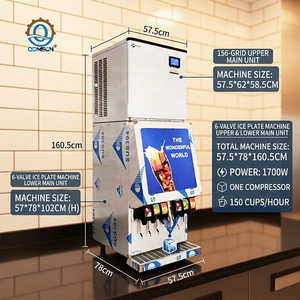 Machine à boissons gazeuses en acier inoxydable SUS304 BB-4-1, fontaine à soda à 6 valves avec machine à glaçons pour le service alimentaire et des boissons - Product Image 1