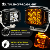 Luces LED Laterales con DRL de 5 Pulgadas y 75W, Combinación de Haz de Luz Amarillo y de Inundación, Barra de Luces LED Antiniebla para Camiones, Luces de Trabajo para Coche 4x4 Todoterreno