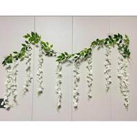 Bunga Wisteria Sutra Buatan Grosir untuk Dekorasi Pernikahan dan Natal Wisteria Putih