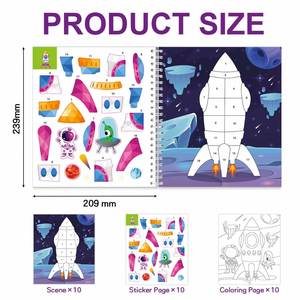 Activités sur le thème de l'espace, bricolage pour garçons, 3 autocollants par numéros, livres de peinture pour enfants de 4 à 8 ans - Product Image 6