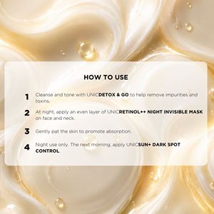 UNICRETINOL++ CRÈME DE NUIT INVISIBLE Crème pour le visage à base de rétinol pur Double usage Hydratation Régénération Renouvellement Raffermissant Anti-âge Tout-en-un - Product Image 6