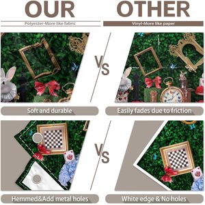 ตกแต่งผนัง7x5ft เทพนิยายหญ้าสีเขียวพื้นหลังวันเกิด Enchanted ชาปาร์ตี้การถ่ายภาพฉากหลังผ้ามหัศจรรย์ - Product Image 3