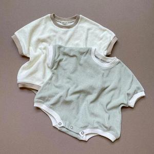 Romper de Verano para Bebé, de Algodón, con Burbujas, Manga Corta, Estilo Sudadera Holgada, con Bolsillo - Product Image 6