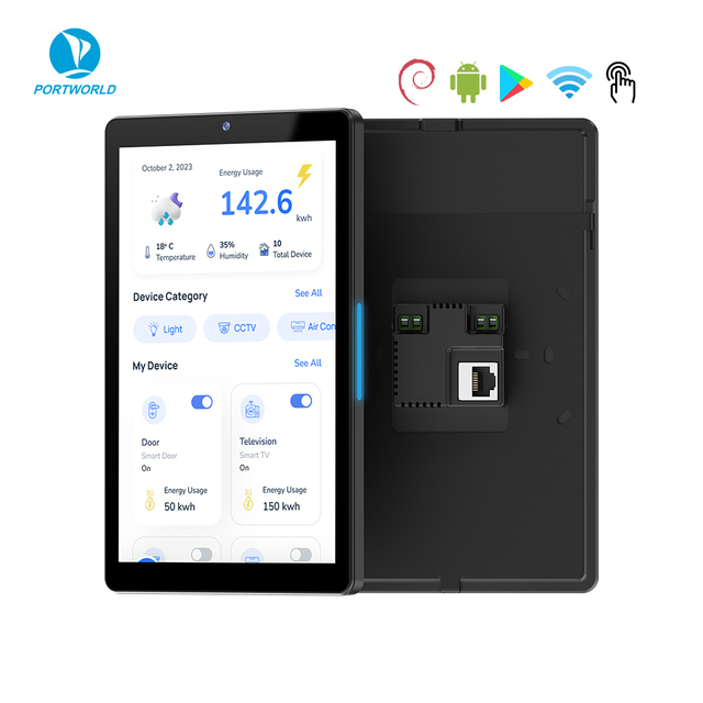 Certified 8 Inch Android 13 IPS Smart Home Automation Panel Plastic Wall Control with App Feature for Hotels
