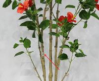 Arbre d'hibiscus artificiel de 150 cm, plante en pot artificielle, fleur rouge en soie, décoration florale pour l'intérieur, la maison, le bureau