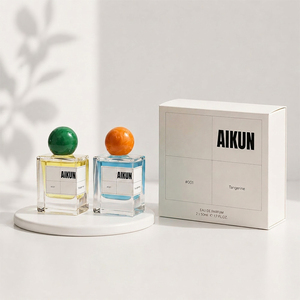 Aikun Natural Citrus Floral Square Glass Bottle Perfume Set For Wholesale Gift <b>Box</b> Daily Personal Fragrance Private Label Supply - Product Image 2