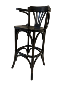 Taburete de Bar Vintage <span class=keywords><strong>Thonet</strong></span> con Reposabrazos de Madera Curvada, Silla <span class=keywords><strong>Alta</strong></span> de Madera de Haya Maciza para Cafetería, Bistro, Restaurante, Bar, Cocina - Product Image 3