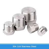 1/8 "1/4" 3/8 "1/2" 3/4 "1" 1-1/4 "1-1/2" 2 "BS R PT NPT mâle 316 304 bouchon d'extrémité à tête fraisée en acier inoxydable capuchon à tête carrée