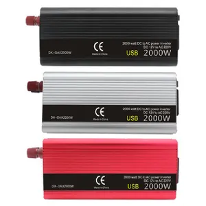 Inversor de energía portátil para coche, convertidor con USB, 1500W, 2000W, CC de 12V a ca de 220V