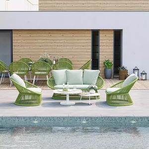 Conjunto de Muebles de Jardín de Ratán para Exteriores, Estructura de Aleación de Aluminio, Diseño Contemporáneo Impermeable para Patio, Balcón, Villa, Hotel - Product Image 4