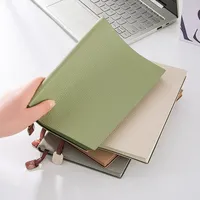 Carnet en cuir PU souple avec logo personnalisé, reliure cousue, feuilles mobiles, journal imprimé, cadeau pour l'école et le bureau, reliure spirale thermique