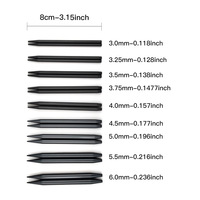 Juego de Agujas Circulares para Tejer de 8 cm, Color Negro Metálico, Desmontables e Intercambiables, con Porta Tarjetas, para Tejer Suéteres y Manualidades