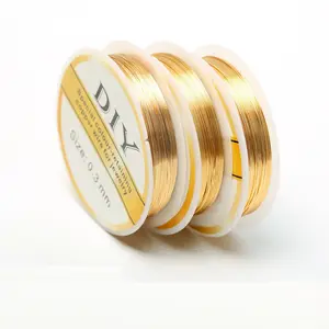 Wholesale 0.3/0.4/0.5/0.6/0.7/0.8/1.0 mm Brass Copper Wires Beading Wire For Jewelry Making Gold Colors
