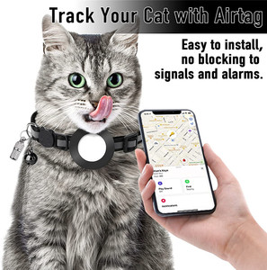 Collar Reflectante <span class=keywords><strong>de</strong></span> Nailon para Mascotas con Soporte para Airtag, Campana y Placa <span class=keywords><strong>de</strong></span> Identificación, Collar Antipérdida para Cachorros y Gatitos - Product Image 4