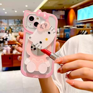 เคสโทรศัพท์ลายการ์ตูนแฟชั่นน่ารัก ดีไซน์แมว KT พร้อมกระจก สำหรับ iPhone 11 12 13 pro max 14plus 15 16  แบบใส - Product Image 3