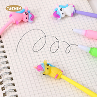 Stylos gel créatifs en silicone souple Yachen, motif licorne de dessin animé, fournitures scolaires pour étudiants, 48 pièces/boîte, Diwali Ramadan