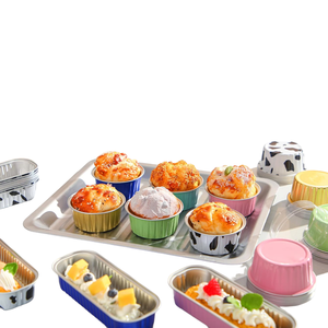 Bandeja de pan Rectangular dorada de 200ml, contenedor de papel de aluminio desechable para embalaje de pasteles, moldes de pan para hornear con tapa transparente - Product Image 5