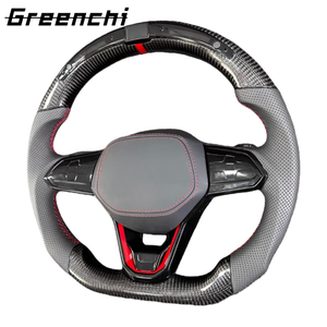 พวงมาลัยคาร์บอนไฟเบอร์แห้งแบบ LED สำหรับรถแข่ง VW Golf Mk8 <span class=keywords><strong>GTI</strong></span> R ปี 2020-2024 อัพเกรดภายในแบบกำหนดเองเพื่อเพิ่มประสิทธิภาพ ไม่รวมถุงลมนิรภัย - Product Image 6