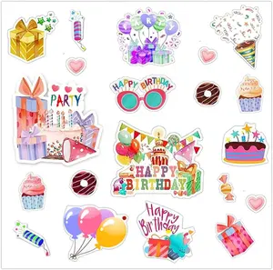 Birthday thick gel adsorption film, thick gel adsorption film Birthday window gel decal stickers for birthday party supplies sch