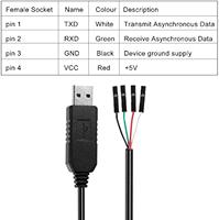 Adaptateur série PL2303HX vers TTL Câble de débogage 3.3V Convertisseur RS232 TTL Câble de téléchargement de prise femelle 4 broches