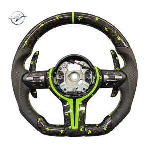 Volante Deportivo de 12 Puntas con Diseño de Carreras, en Cuero Perforado y Fibra de Carbono Forjada para <span class=keywords><strong>BMW</strong></span> E60 - Product Image 1