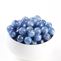 Perles rondes en kyanite naturelle brésilienne 5A, 7-16 mm, bleu intense, polies, pour la fabrication de bijoux, bracelets et colliers DIY