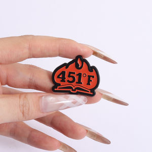 Fahrenheit 451 buku Enamel Pin klasik Fiksi Sains Novel Ray Bradbury bros Lapel lencana perhiasan hadiah grosir - Product Image 4
