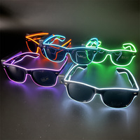 Lunettes de DJ lumineuses LED néon EL Wire pour fêtes, lunettes clignotantes pour fêtes Quinceañera, lunettes LED fantaisie