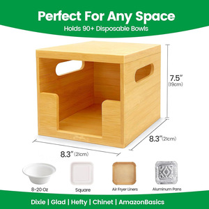 <b>Bamboo</b> Storage Box For Plates And Bowls Rectangle 18L Standing Type Kitchen Organizer Tidy Desktop <b>Container</b> - Product Image 5