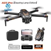 Drone A23 4K avec double caméra, GPS 5G, mini-hélicoptère quadricoptère jouet, évitement d'obstacles, drone RC pliable, mode sans tête, mini-drones