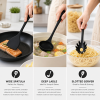 Set Peralatan Masak Silikon 8 Buah Ringan, Model Pilihan, Termasuk Pengaduk, Penjepit, dan Alat Masak Lainnya, Estetis Profesional untuk Brunch