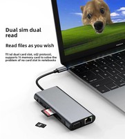 11 in 1 USB C Docking Station 4K VGA RJ45 PD SD TF Audio USB C Hub Laptop Adapter Tersedia Tanpa Minimum Order