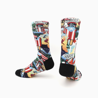 Chaussettes imprimées personnalisées pour le fitness et la course à pied, sans couture et faciles à personnaliser, chaussettes mi-mollet tendance