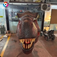 Buste de T-Rex animatronique grandeur nature, décoration de parc à thème Jurassic Park, tête de dinosaure robotique réaliste à vendre