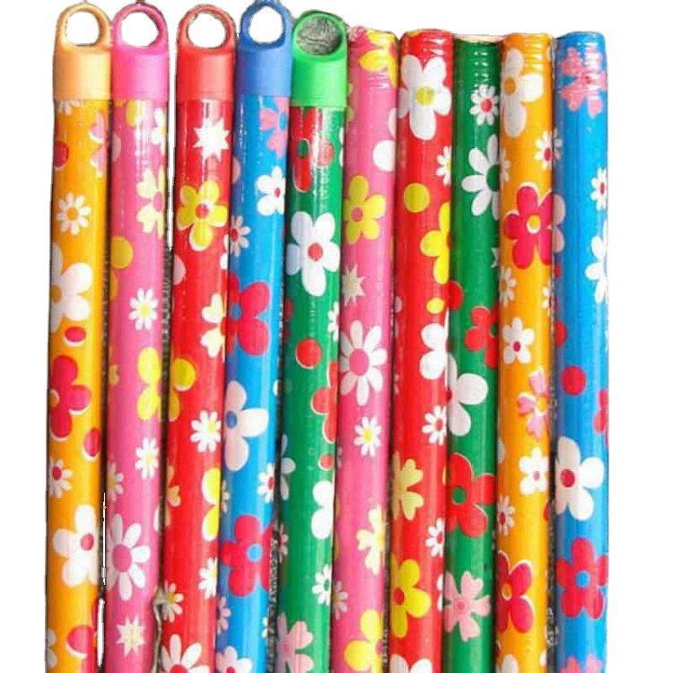 Цветная деревянная метла с покрытием из ПВХ