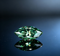 Set Moissanite Sintetis Buatan Laboratorium Berwarna Potongan Mata Kuda 1-karat Bentuk Olive Delapan Hati Delapan Panah Batu Permata Lepas CAL