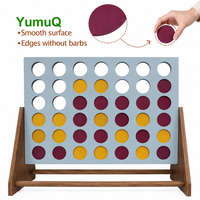 YumuQ Connect Four in a Row Jumbo 4 to Score Jeu de plein air en bois pour pelouse et jardin avec sac de transport portable Fabricant