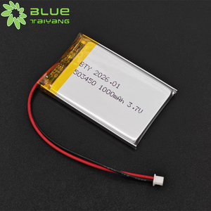 Batería <span class=keywords><strong>de</strong></span> Iones <span class=keywords><strong>de</strong></span> Litio Recargable Blue Taiyang <span class=keywords><strong>de</strong></span> 3.7 V y 1000 mAh, Modelo 503450, 1000 mAh, 3.7 V, Celdas Prismáticas - Product Image 2