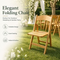 Chaises pliantes en bois durables à lattes, portables, peu encombrantes, pour événements, location commerciale, extérieur, mariage