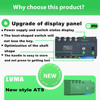 Commutateur de transfert automatique triphasé LVMA S2 63A/125A/250A/400A 3P/4P pour générateurs ou onduleurs solaires