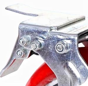 OEM anpassbar 4 Zoll 6 Zoll 8 Zoll feder belastete stoß dämpfende Rollen Eisenkern Polyurethan Rad starre Platte Nachlauf - Product Image 5