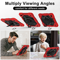 Étui robuste WESOROL à 3 couches pour tablette T-Mobile Revvl Tab 2 10.1'' 2025 en silicone avec support rotatif à 360° et sangle de transport main/épaule