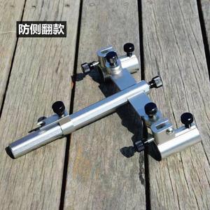 Support de canne à pêche double tourneur en alliage d'aluminium rouge, gris, noir – Base de montage universelle pour cannes à pêche spinning - Product Image 5